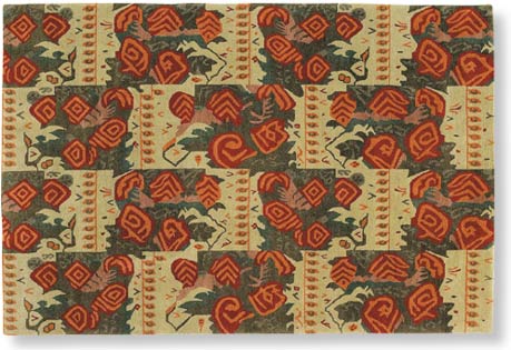 Irish Bouquet hand knotted arts and crafts rug in the ginger colorway