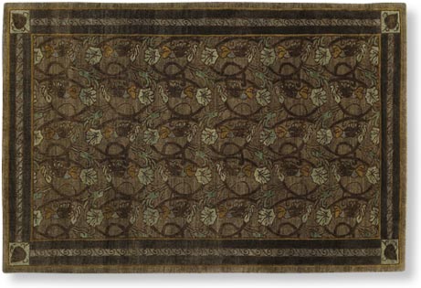Morning Glory Vine hand knotted craftsman rug