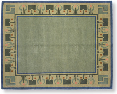 Sanctuary sea arts and crafts hand knotted wool rug
