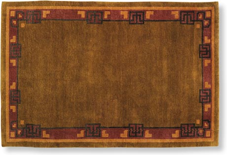 Bungalow Border brown arts and crafts rug