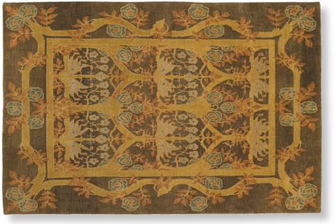 Craftsman Rose Garland arts and crafts rug