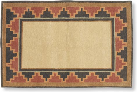 Old West southwestern style wool rug in the fall colorway
