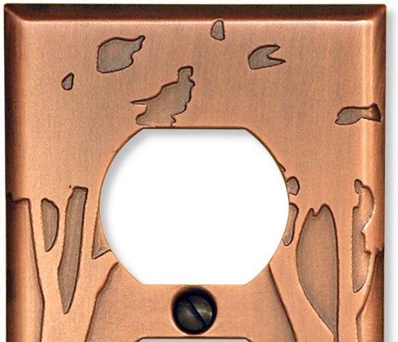 copper electrical outlet plate