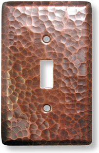 Astoria Mist antique hammered copper light switch plate