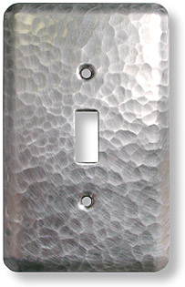 Satin nickel brushed hammered finish light switch plate