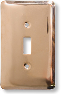 Crescent City polished smooth copper light switch plate
