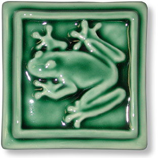 green frog ceramic tile