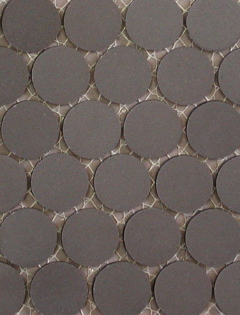 penny round porcelain tile in charcoal