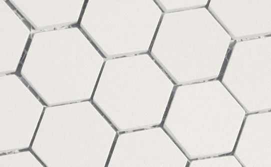 white hexagon tile